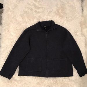 Eileen Fisher Small Gray Cotton Viscose Full Zip